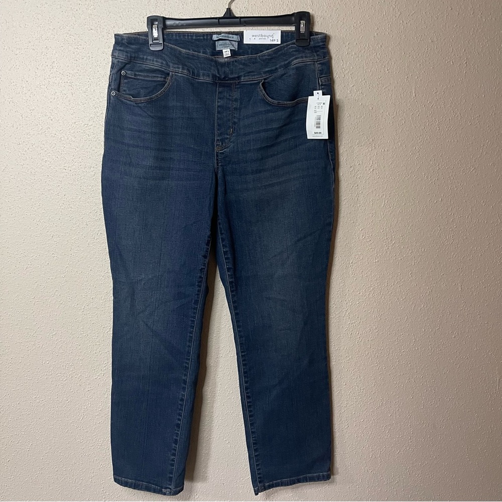 Westbound mid rise, straight leg, petite jeans